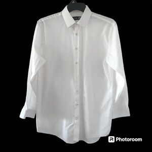 J. Ferra slim white button up shirt large 16-16 1/2